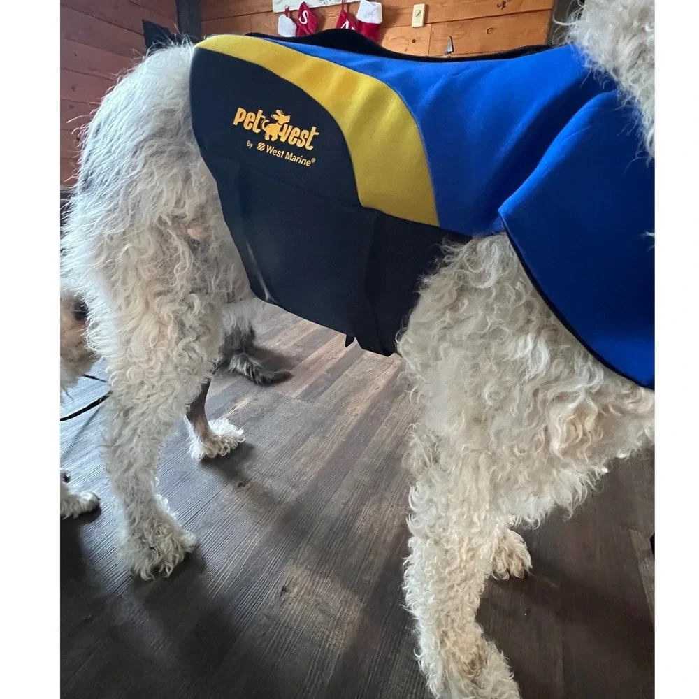 PetVest By West Marine Dog Life Vest Jacket Blue Yellow Safety Pet Gear XL